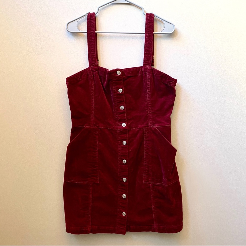H&M Divided | Button Down Corduroy Overall Dress
